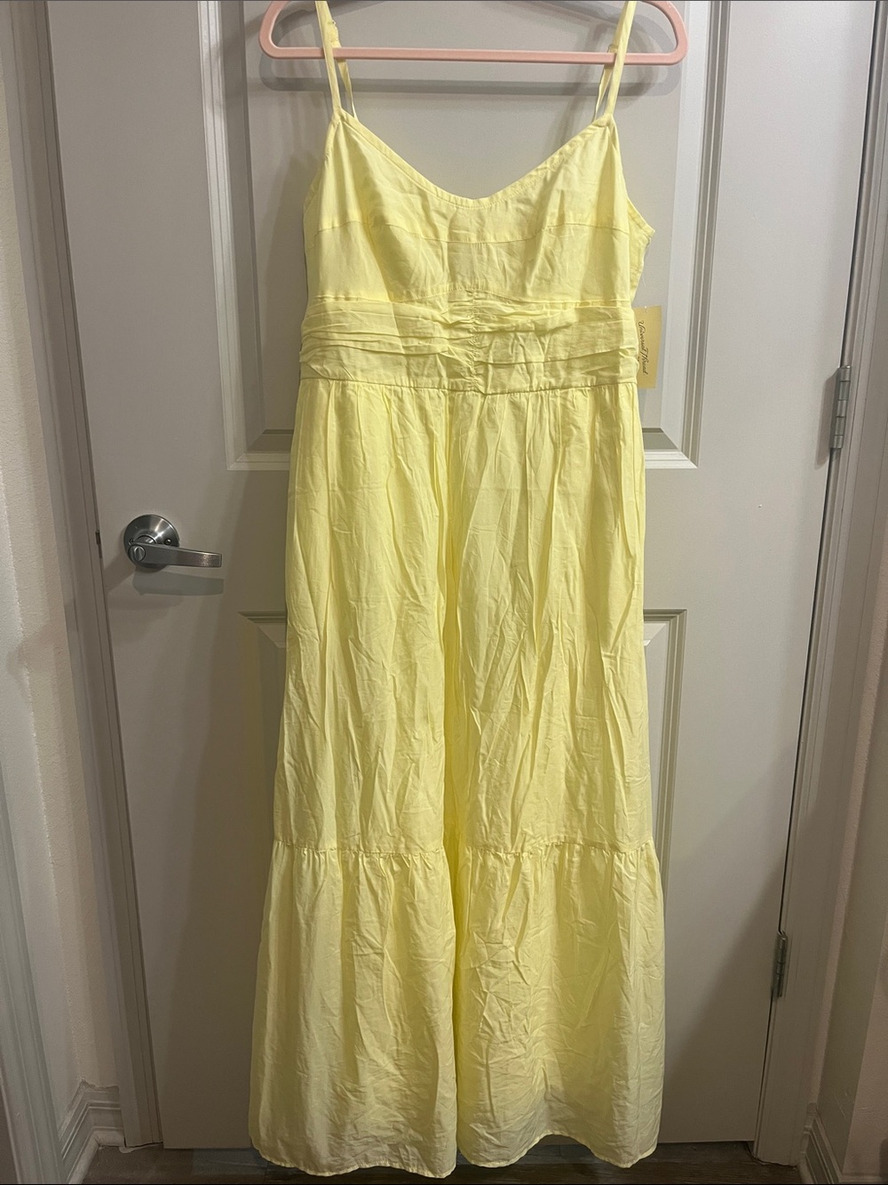 Universal Thread Pale Yellow Spaghetti-Strap Maxi Dress